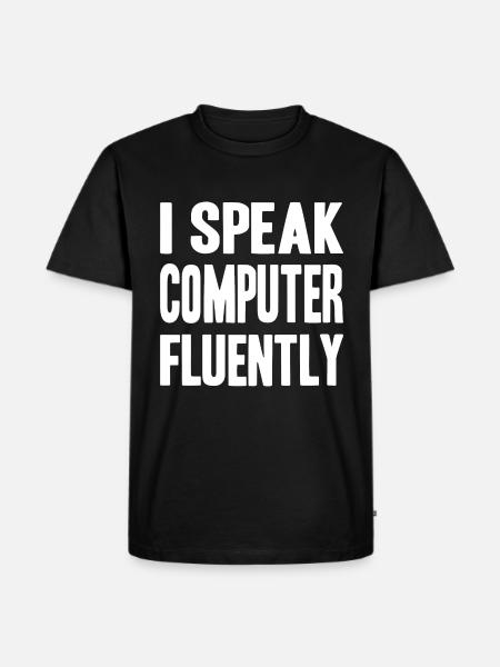 I speak computer fluently - Männer Premium Bio T-Shirt - Schwarz