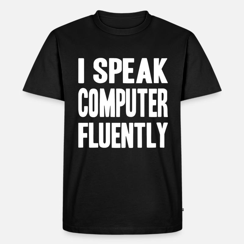 I speak computer fluently - Männer Premium Bio T-Shirt - Schwarz