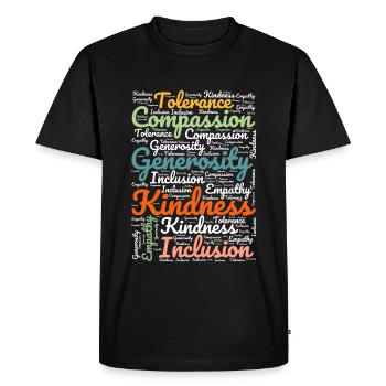 Weltfreundlichkeitstag - World Kindness Day - Men's Premium Organic T-Shirt - black - Front - Nico (187cm)