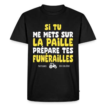 paysans en colere agriculteur agricultrice - T-shirt Premium bio Homme - noir - Devant - Nico (187cm)