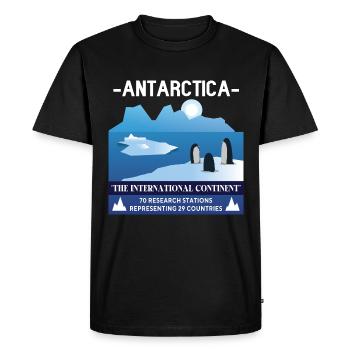 Antarctica - The International Continent - Men's Premium Organic T-Shirt - black - Front - Nico (187cm)