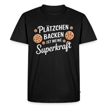 Baking cookies is my superpower - Men's Premium Organic T-Shirt - black - Front - Nico (187cm)