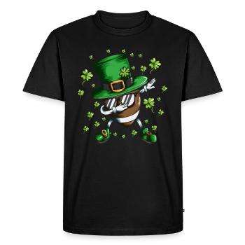 Football Fans St. Patrick's Day Dab Holiday Outfit - Men's Premium Organic T-Shirt - black - Front - Nico (187cm)