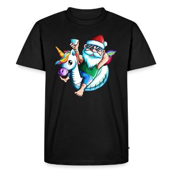 Holiday Christmas Motif Fan Sante Pool Sunglasses - Men's Premium Organic T-Shirt - black - Front - Nico (187cm)