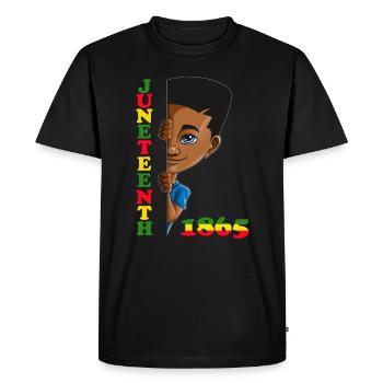 Le garçon ne cache plus Juneteenth 1865 - T-shirt Premium bio Homme - noir - Devant - Nico (187cm)