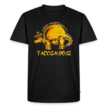 Dinosaures Mexique Tacosaurus Stegosaurus - T-shirt Premium bio Homme - noir - Devant - Nico (187cm)
