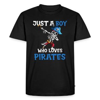 Juste un garçon qui aime Pirates Boy Birthday - T-shirt Premium bio Homme - noir - Devant - Nico (187cm)