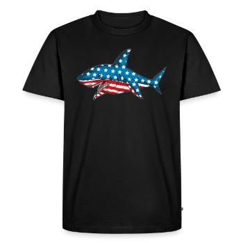 Holiday America July 4 Hai Costume Shark Fan - Men's Premium Organic T-Shirt - black - Front - Nico (187cm)