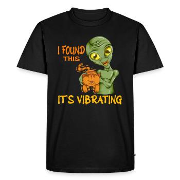 Witziges Alien Katze Motiv Spruch Schnurren Kater - Männer Premium Bio T-Shirt - Schwarz - Vorne - Nico (187cm)