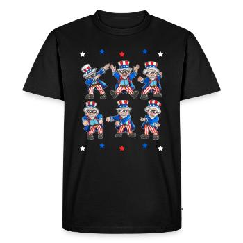 Tenue des États-Unis Fête de l’indépendance Drapeau des États-Unis - T-shirt Premium bio Homme - noir - Devant - Nico (187cm)