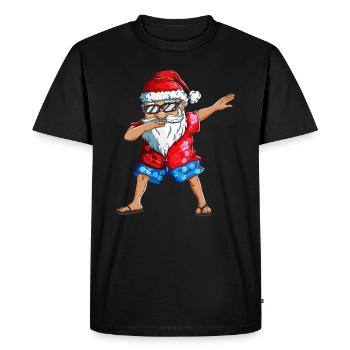 Dabbing Père Noël Vacances en été Aller nager - T-shirt Premium bio Homme - noir - Devant - Nico (187cm)