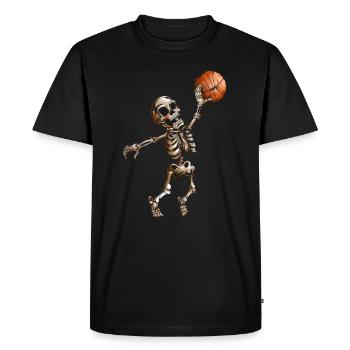 Basketball Player Ball Game Halloween Skeleton Fan - Men's Premium Organic T-Shirt - black - Front - Nico (187cm)