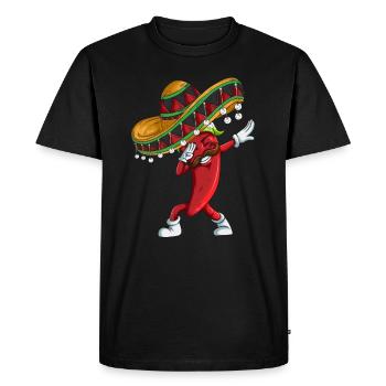 Jalapeño Dab Dabbing Sombrero Mexico Design Kids - Men's Premium Organic T-Shirt - black - Front - Nico (187cm)