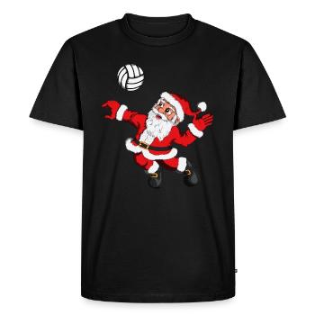 Xmas Christmas Christmas Time Volleyball Motif - Men's Premium Organic T-Shirt - black - Front - Nico (187cm)