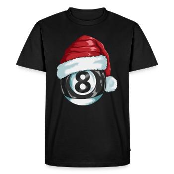 Joueur de billard Motif de Noël Cadeau de fan de billard - T-shirt Premium bio Homme - noir - Devant - Nico (187cm)