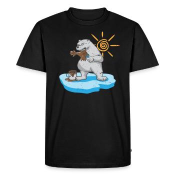 Environmental Protection Climate Change Earth Day Polar Bear Demo - Men's Premium Organic T-Shirt - black - Front - Nico (187cm)