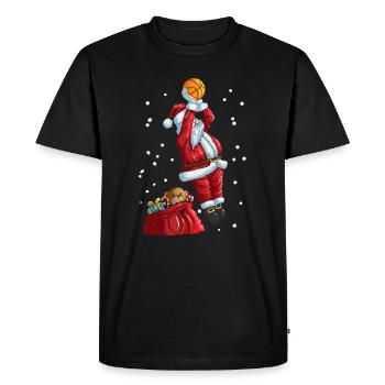 Le Père Noël joue au basketball sport de Noël - T-shirt Premium bio Homme - noir - Devant - Nico (187cm)