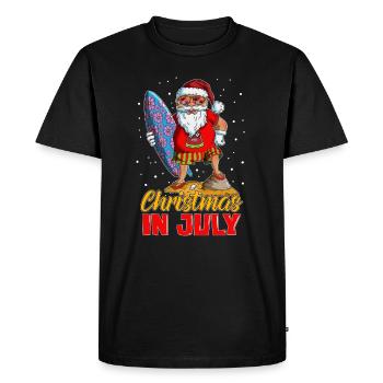 Surfeur Noël en vacances Tenue de plage Loisirs - T-shirt Premium bio Homme - noir - Devant - Nico (187cm)
