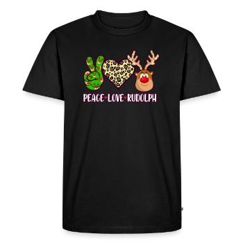 Peace Heart Reindeer Love Peaceful Christmas - Men's Premium Organic T-Shirt - black - Front - Nico (187cm)