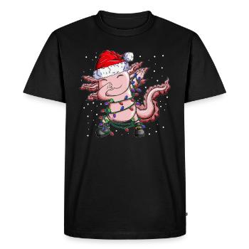 Newt Outfit Dance Shirt Axolotl Costume Dabbing dance - Men's Premium Organic T-Shirt - black - Front - Nico (187cm)