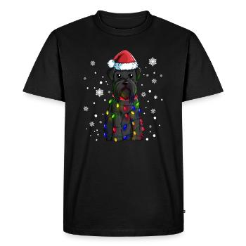 Schnauzer schnauzer géant avec chapeau de Noël - T-shirt Premium bio Homme - noir - Devant - Nico (187cm)