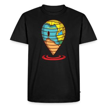 Travel holiday waypoint stands on Florida beach - Men's Premium Organic T-Shirt - black - Front - Nico (187cm)