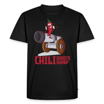 A funny chili pups and shoots hot - Men's Premium Organic T-Shirt - black - Front - Nico (187cm)