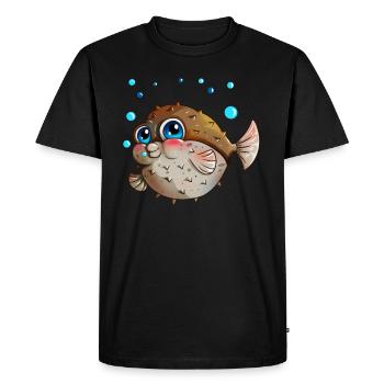 Puffer Fish avec Bubbles Angler Kids Gift - T-shirt Premium bio Homme - noir - Devant - Nico (187cm)