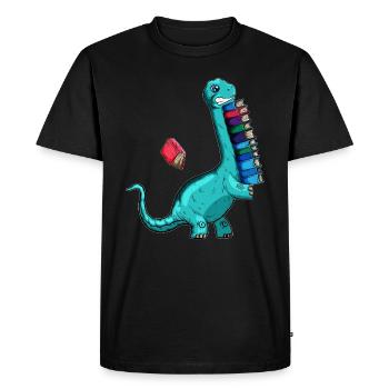 bras courts rat de bibliothèque lire livre dino livres - T-shirt Premium bio Homme - noir - Devant - Nico (187cm)