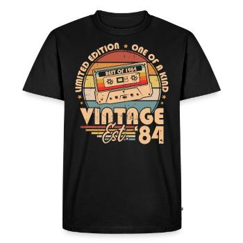 Rétro Vintage Cadeau D'anniversaire Nées En 1984 - T-shirt Premium bio Homme - noir - Devant - Nico (187cm)