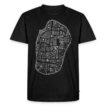 Carte d’une ville médiévale - T-shirt Premium bio Homme - noir - Devant - Nico (187cm)