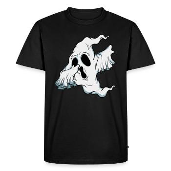 Dabbing Ghost Pumpkin Glowing Skeleton Halloween - Men's Premium Organic T-Shirt - black - Front - Nico (187cm)