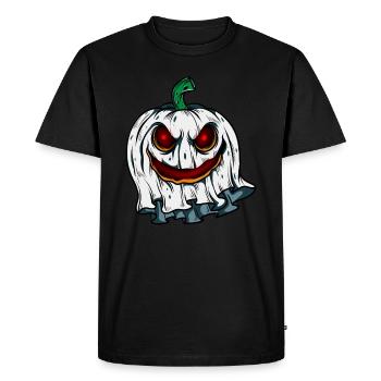 Ghost Pumpkin Glowing Skeleton Halloween - Men's Premium Organic T-Shirt - black - Front - Nico (187cm)