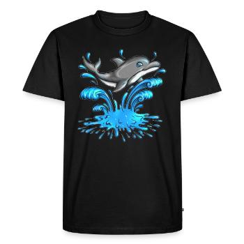 Dauphins nageurs aquatiques Mammifères marins Dauphins - T-shirt Premium bio Homme - noir - Devant - Nico (187cm)