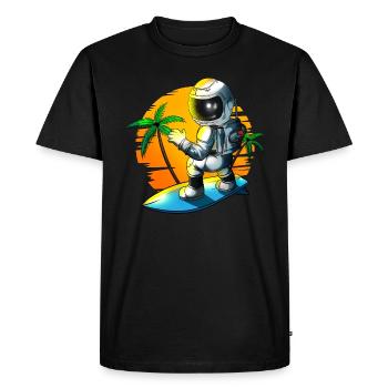 Vacances: Mers du Sud, Enfants, Surfeurs, Astronautes, Astronautes - T-shirt Premium bio Homme - noir - Devant - Nico (187cm)