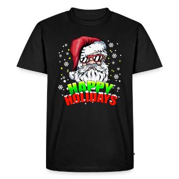 Noël Joyeuses Fêtes Père Noël - T-shirt Premium bio Homme - noir - Devant - Nico (187cm)
