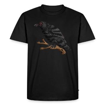 Corbeau à plumes noires Corneille chanteuse rusée - T-shirt Premium bio Homme - noir - Devant - Nico (187cm)
