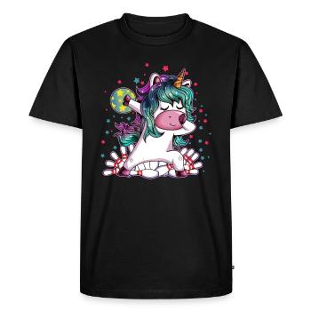 Bowling Licorne Boule de bowling Bowling Piste de quilles - T-shirt Premium bio Homme - noir - Devant - Nico (187cm)