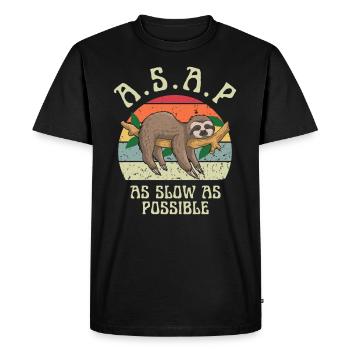 Aussi lent que possible - T-shirt Premium bio Homme - noir - Devant - Nico (187cm)