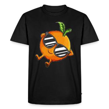Lunettes de soleil Orange Cold Orange Juice Fruit - T-shirt Premium bio Homme - noir - Devant - Nico (187cm)