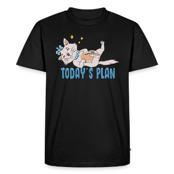 Le chat endormi veut dormir aujourd’hui Pyjama - T-shirt Premium bio Homme - noir - Devant - Nico (187cm)