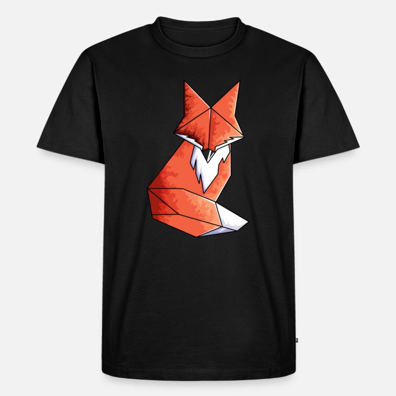 Geometric Fox Lover Math Geometry - Men's Premium Organic T-Shirt - black