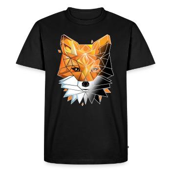 Geometric Fox Lover Math Geometry - Men's Premium Organic T-Shirt - black - Front - Nico (187cm)