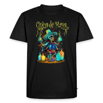 Chemise de sorcière Skeleton Chef Cingo de Mayo Potion - T-shirt Premium bio Homme - noir - Devant - Nico (187cm)