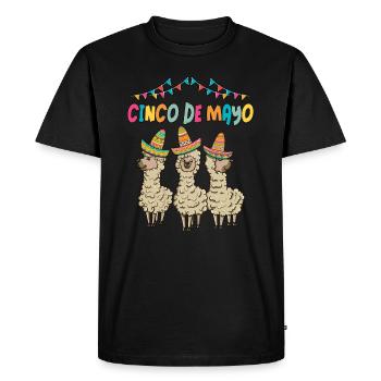 Alpaga avec Sombrero Lama Tenue Cinco de Mayo - T-shirt Premium bio Homme - noir - Devant - Nico (187cm)