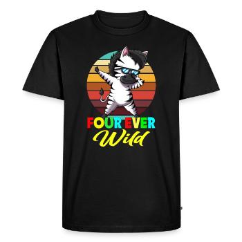 Fourever Wild Zebra 4 ever Wild Wilderness Africa - T-shirt Premium bio Homme - noir - Devant - Nico (187cm)
