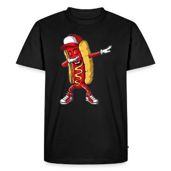 Hot Dog Dancing Dab Dabbing Fast Food Bun Sausage - Men's Premium Organic T-Shirt - black - Front - Nico (187cm)