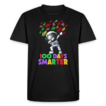 École de dabbing d’astronaute 100 jours plus intelligemment - T-shirt Premium bio Homme - noir - Devant - Nico (187cm)