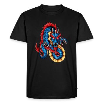 Dragon Chine Nouvel An Nouvel An Festival du Dragon - T-shirt Premium bio Homme - noir - Devant - Nico (187cm)