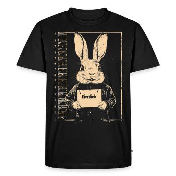 Bunny Egg Thief Easter Bunny Mugshot Police Photo Easter - Men's Premium Organic T-Shirt - black - Front - Nico (187cm)